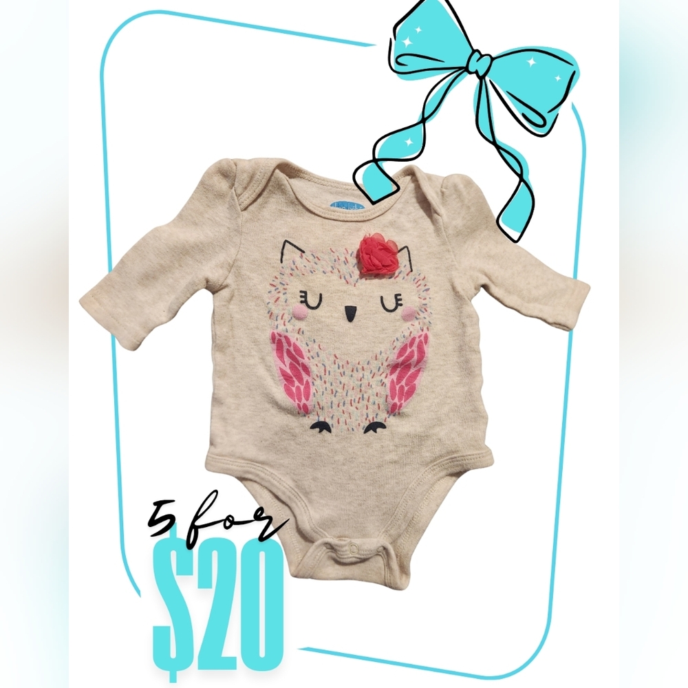 Adorable Owl Print Kids One Piece